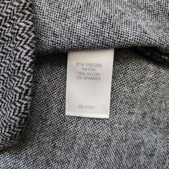 J Jill Womens Tunic Top Size S Ponte Knit Gray Herringbone Boat Neck 3/4 Sleeve - Picture 6 of 9